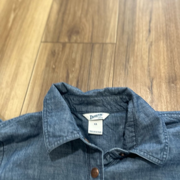 Duluth Trading Co Women's rootstock chambray shirt denim Dress size XS - Picture 6 of 7